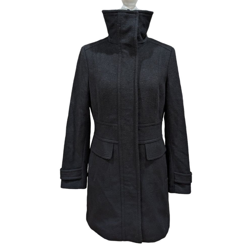 NWT Cole Haan Signature Women's Black Wool Blend Coat Size 4